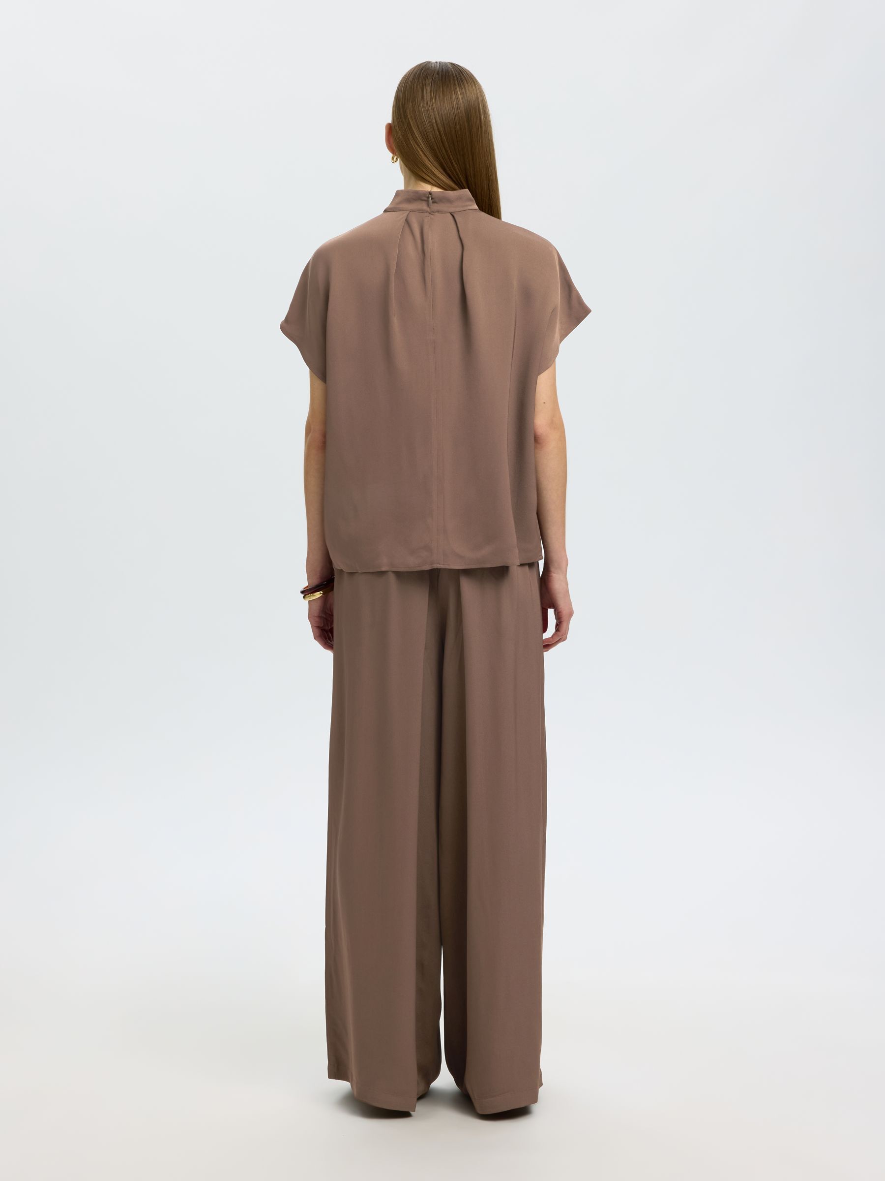 VISKOSE WIDE LEG HOSE, Chocolate Chip, highres
