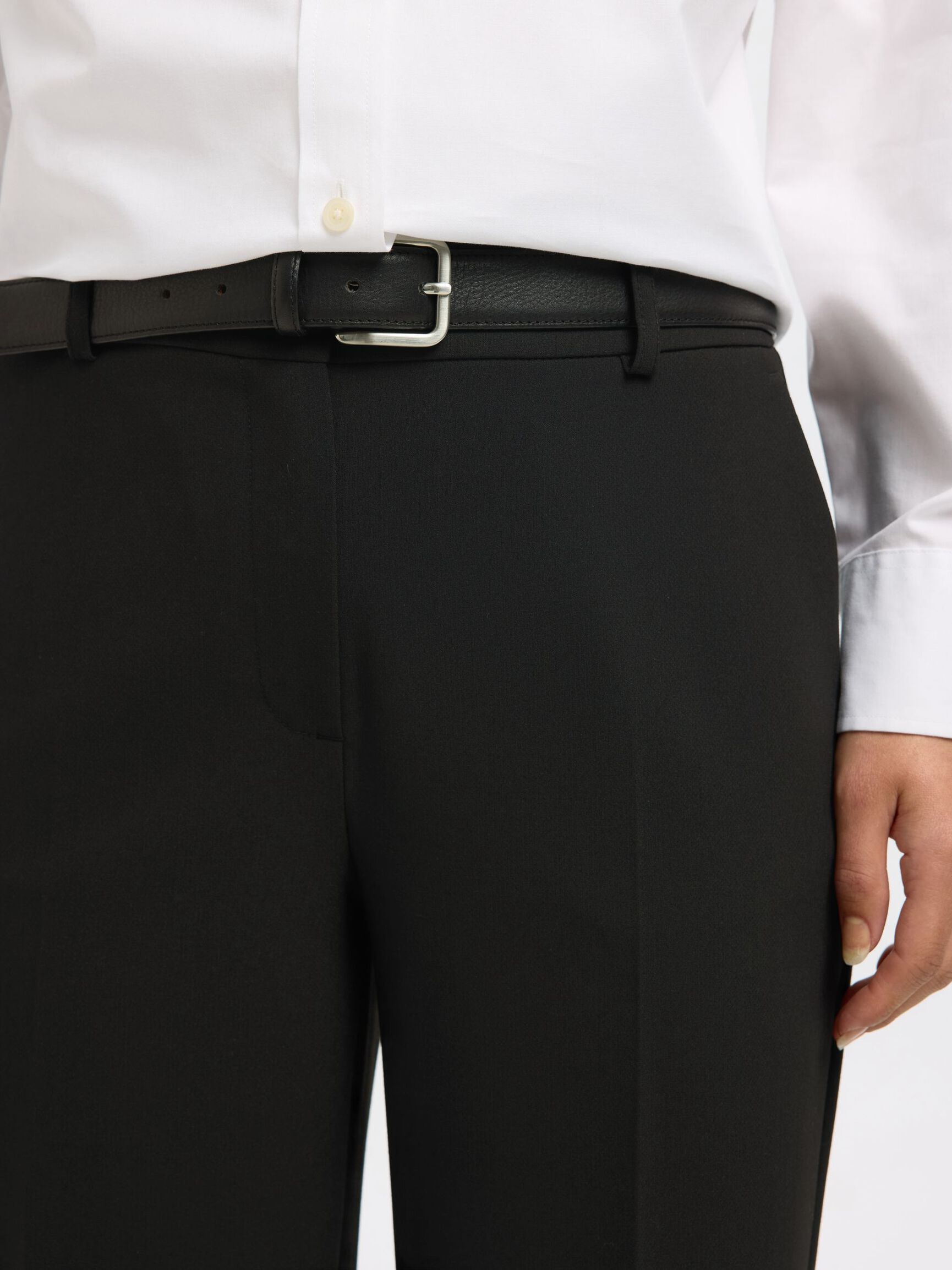 GEWEBTE HOSE, Black, highres