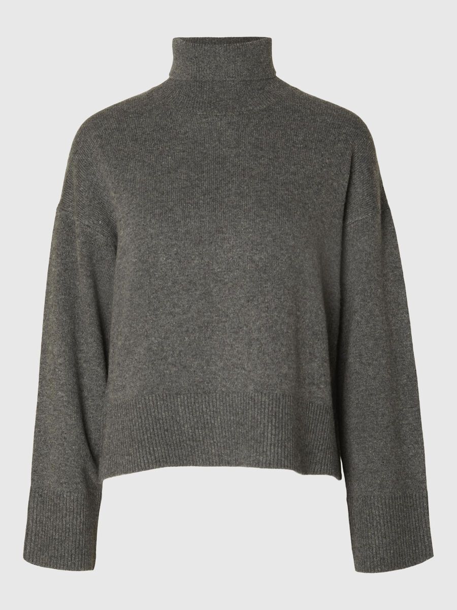 Selected WOOL BLEND ROLL NECK JUMPER, Medium Grey Melange, highres - 16093235_MediumGreyMelange_001.jpg