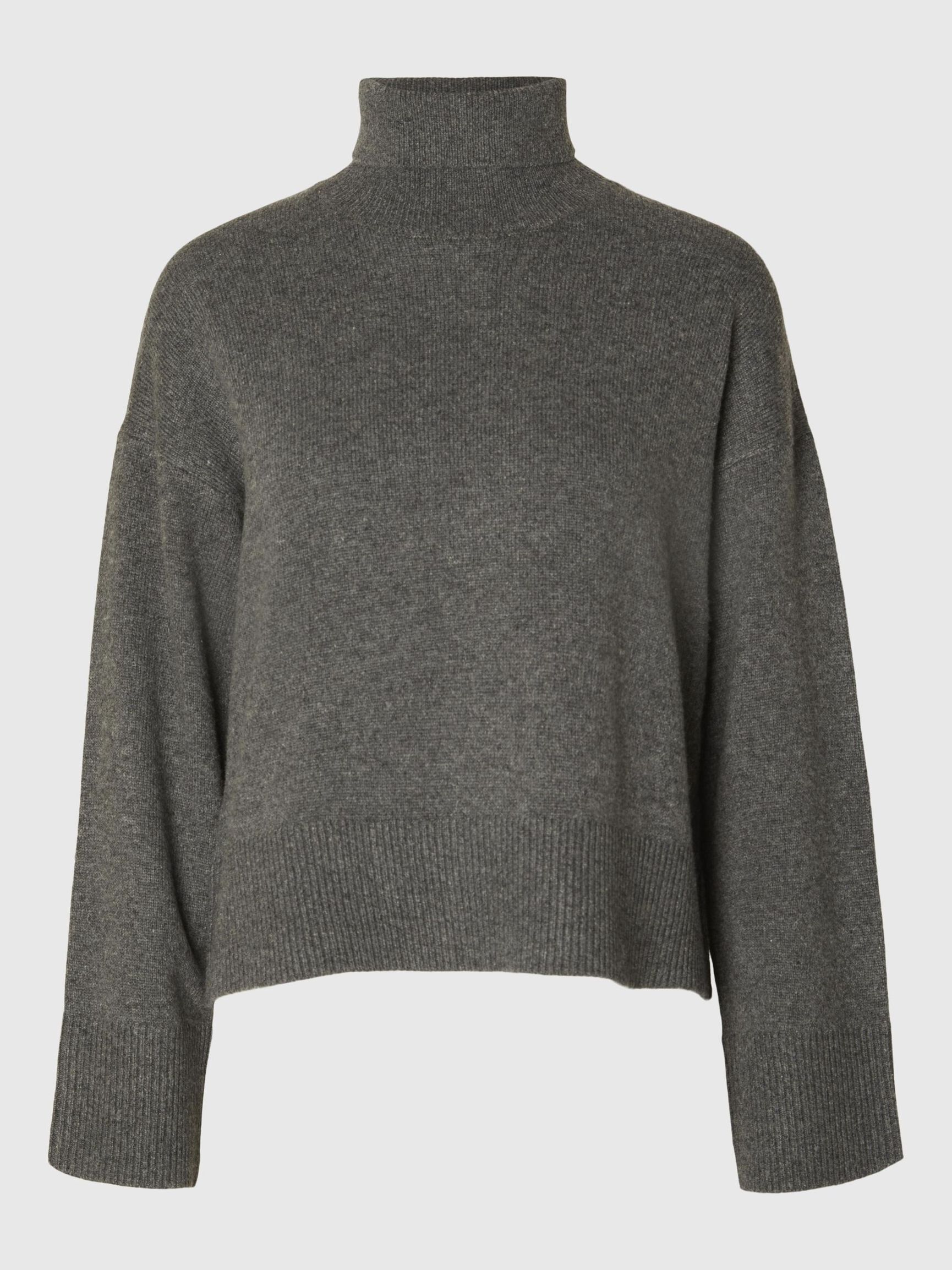 WOLLGEMISCH ROLLKRAGEN PULLOVER, Medium Grey Melange, highres