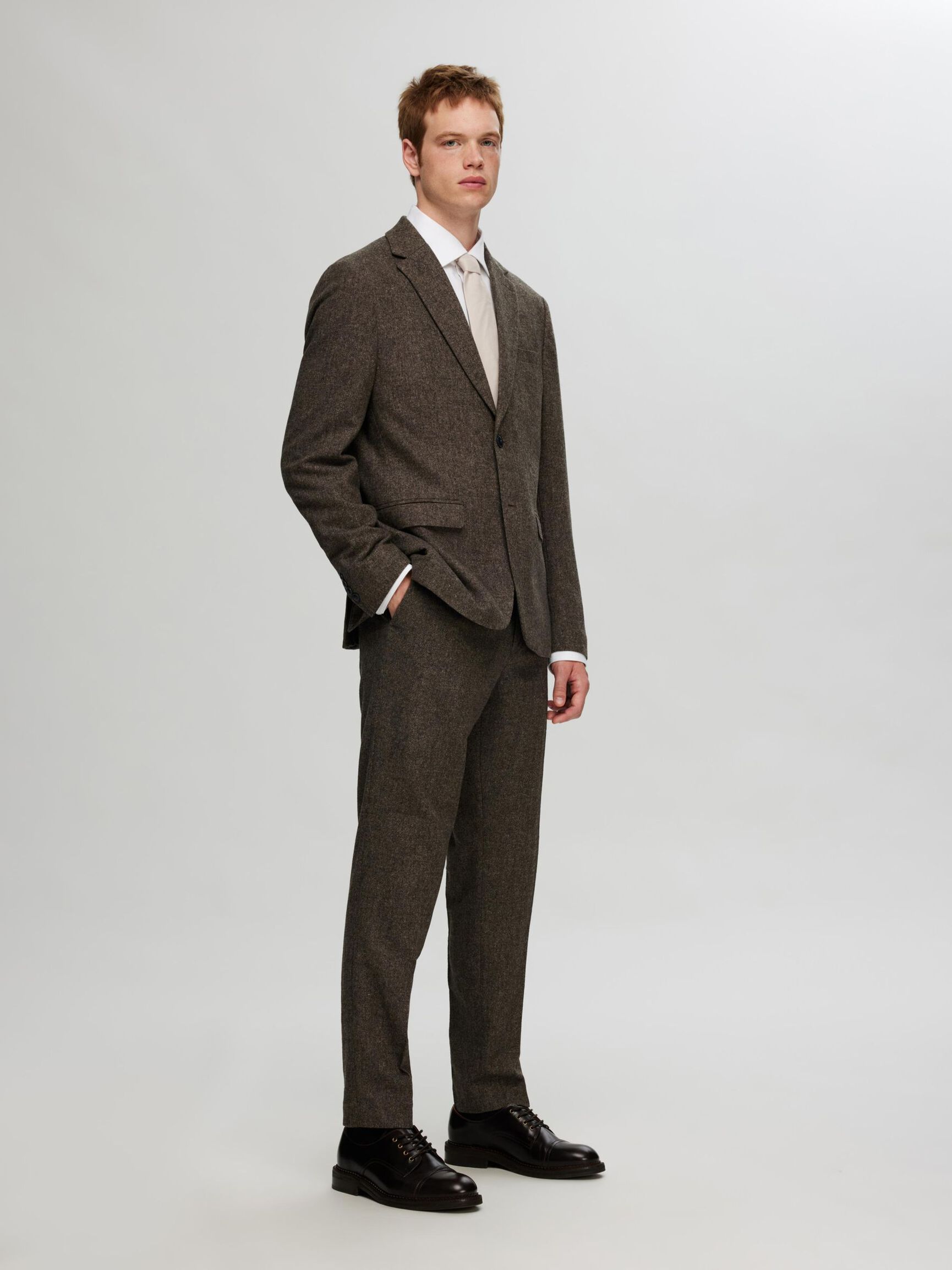 GERUIT WOLMIX PANTALON, Brownie, highres