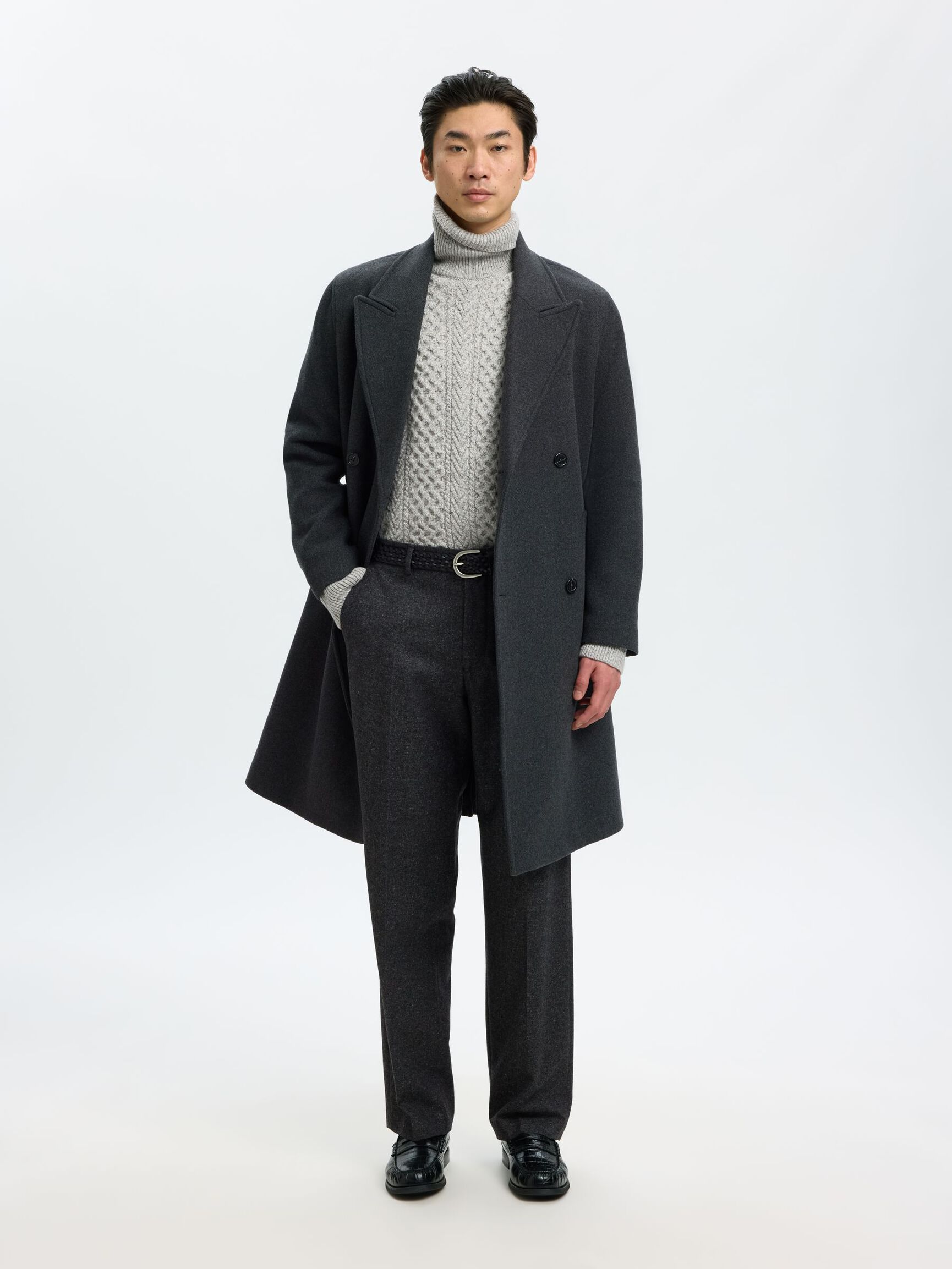 LOOSE FIT TROUSERS, Dark Grey, highres