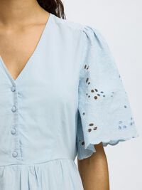 EMBROIDERED MINI DRESS, Cashmere Blue, highres
