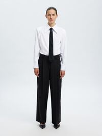 WOOL BLEND  SUIT TROUSERS, Black, highres