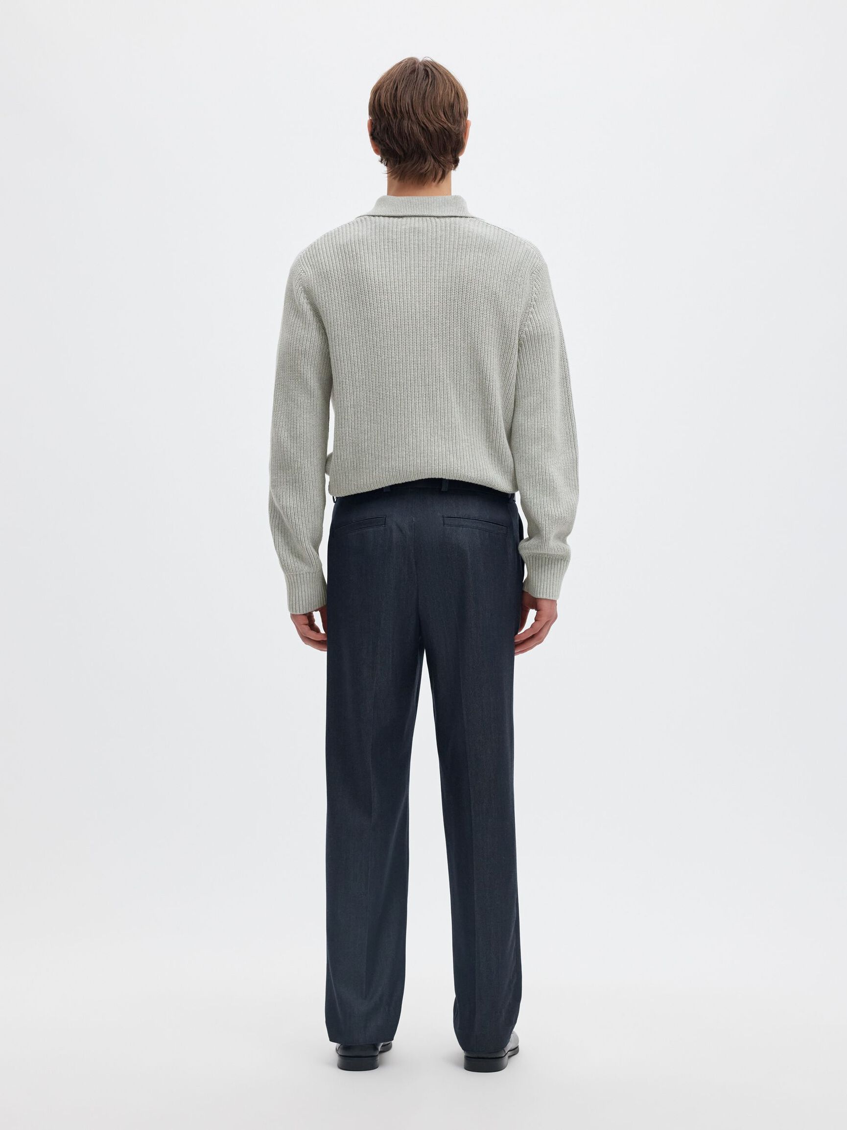 RIBBED PULLOVER, Light Grey Melange, highres