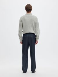 RIBBED PULLOVER, Light Grey Melange, highres