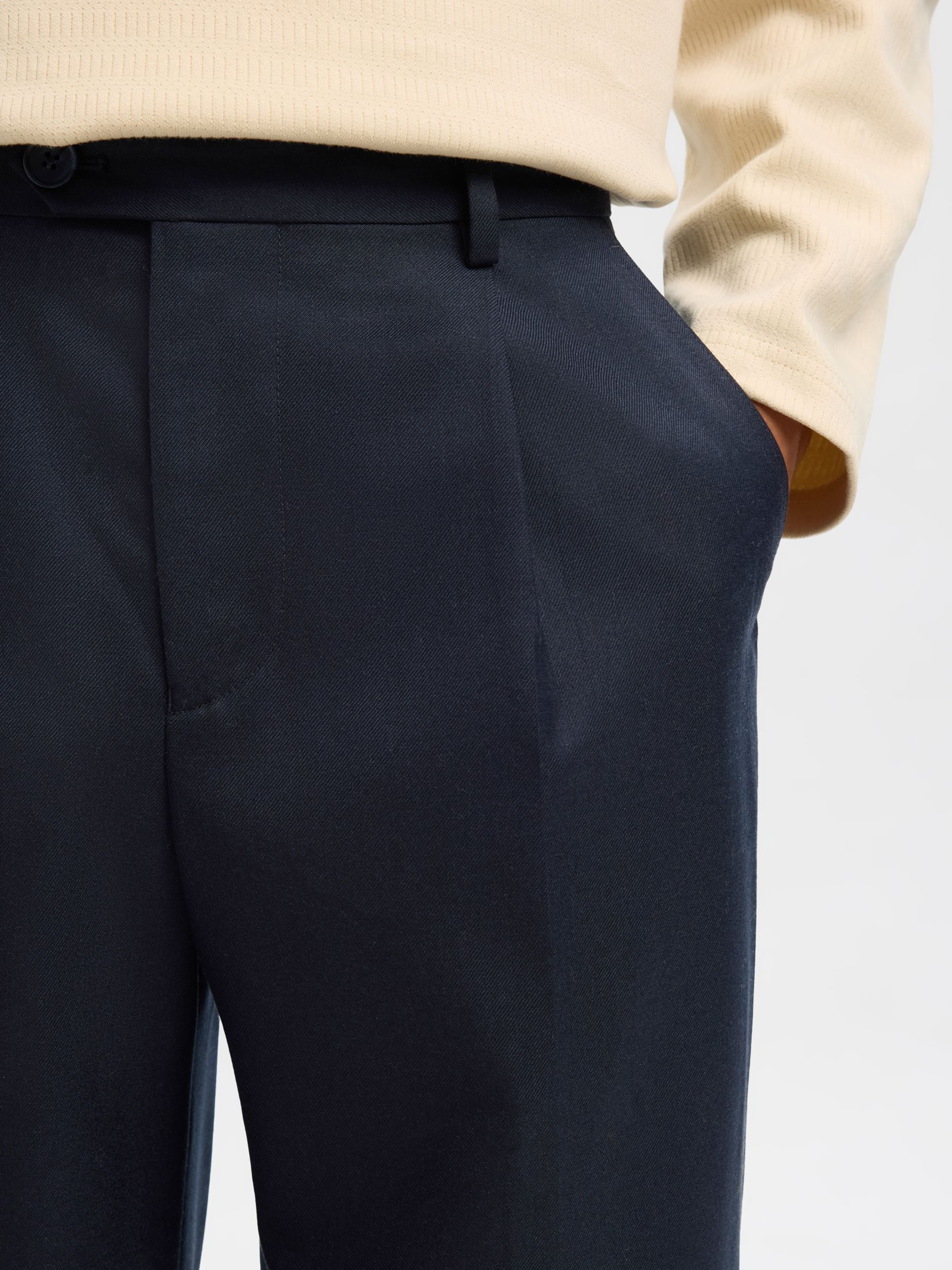 WOLLMIX LOOSE FIT HOSEN, Dark Navy, highres