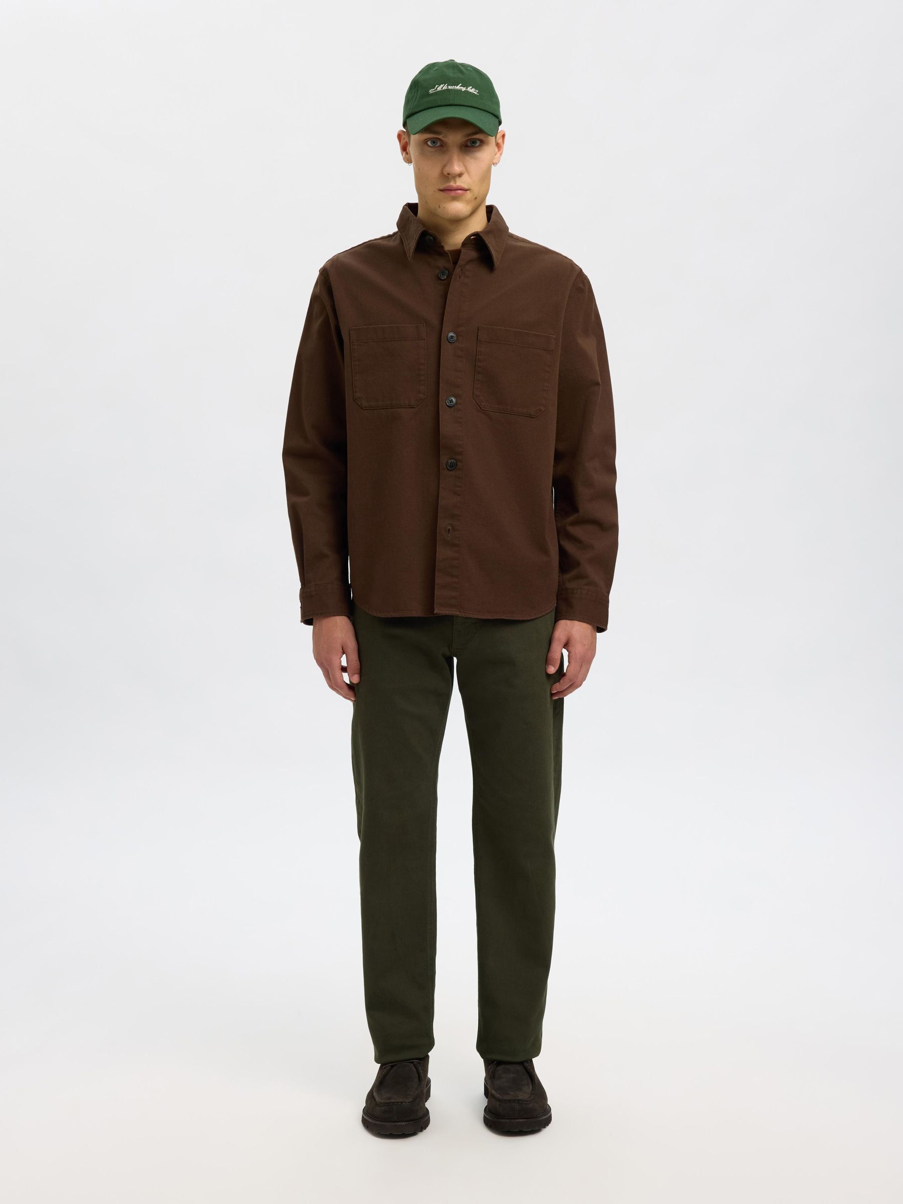 REGULAR FIT TWILL OVERSHIRT, Demitasse, highres