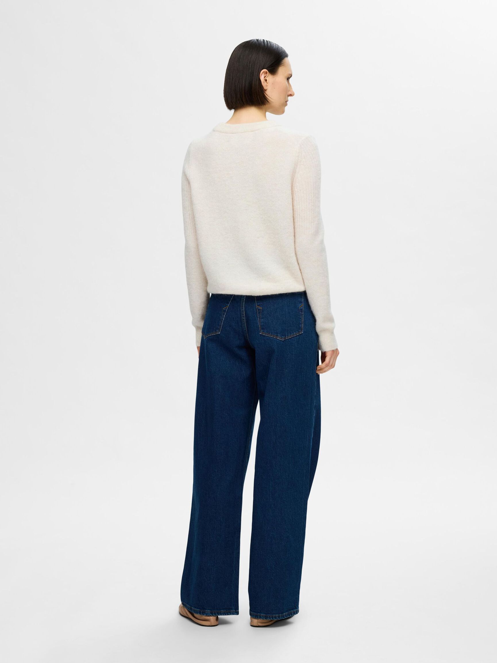 KNITTED WOOL BLEND JUMPER, Birch, highres