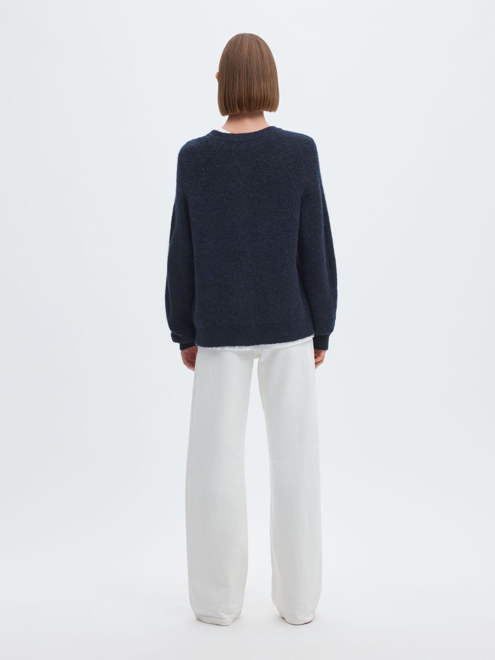 WOOL BLEND CARDIGAN, Dark Sapphire, highres