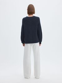 WOOL BLEND CARDIGAN, Dark Sapphire, highres