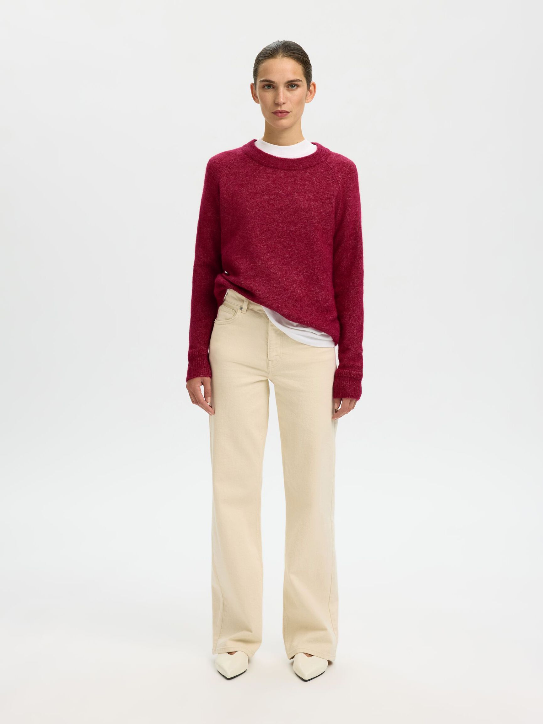WOOL BLEND JUMPER, Anemone, highres