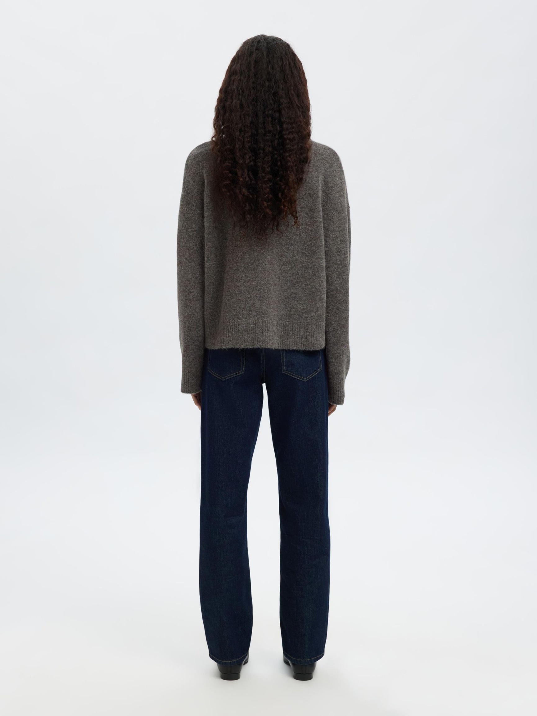 WOOL BLEND TURTLENECK, Medium Grey Melange, highres