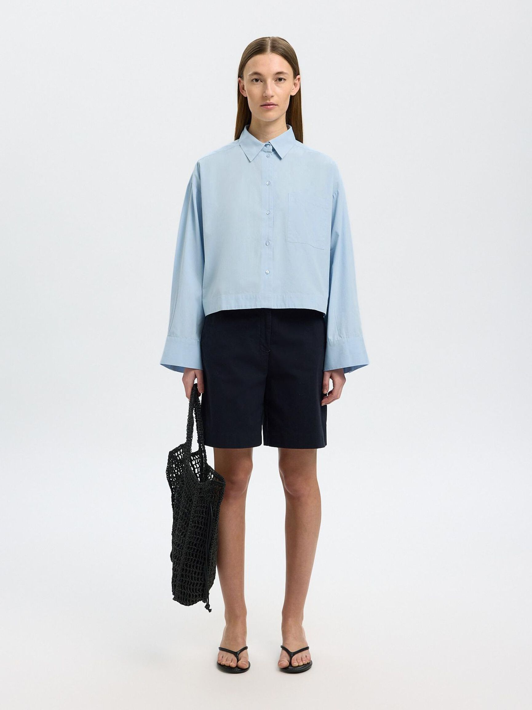 COUPE CARRÉE CHEMISE COURTE, Cashmere Blue, highres