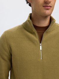 HALF-ZIP PULLOVER, Dried Herb, highres