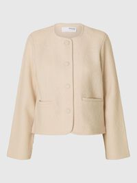 100% ULD STRIKKET CARDIGAN, Birch, highres