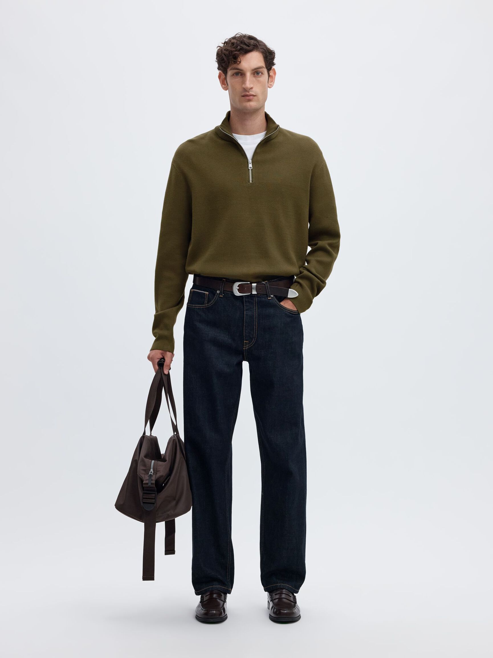 HALF ZIP PULLOVER, Kalamata, highres