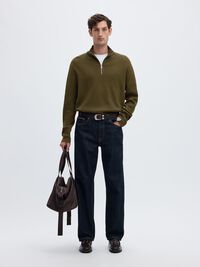 HALF ZIP PULLOVER, Kalamata, highres