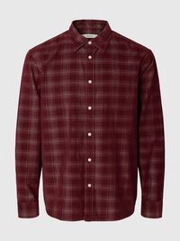 CHECKED CORDUROY SHIRT, Tawny Port, highres