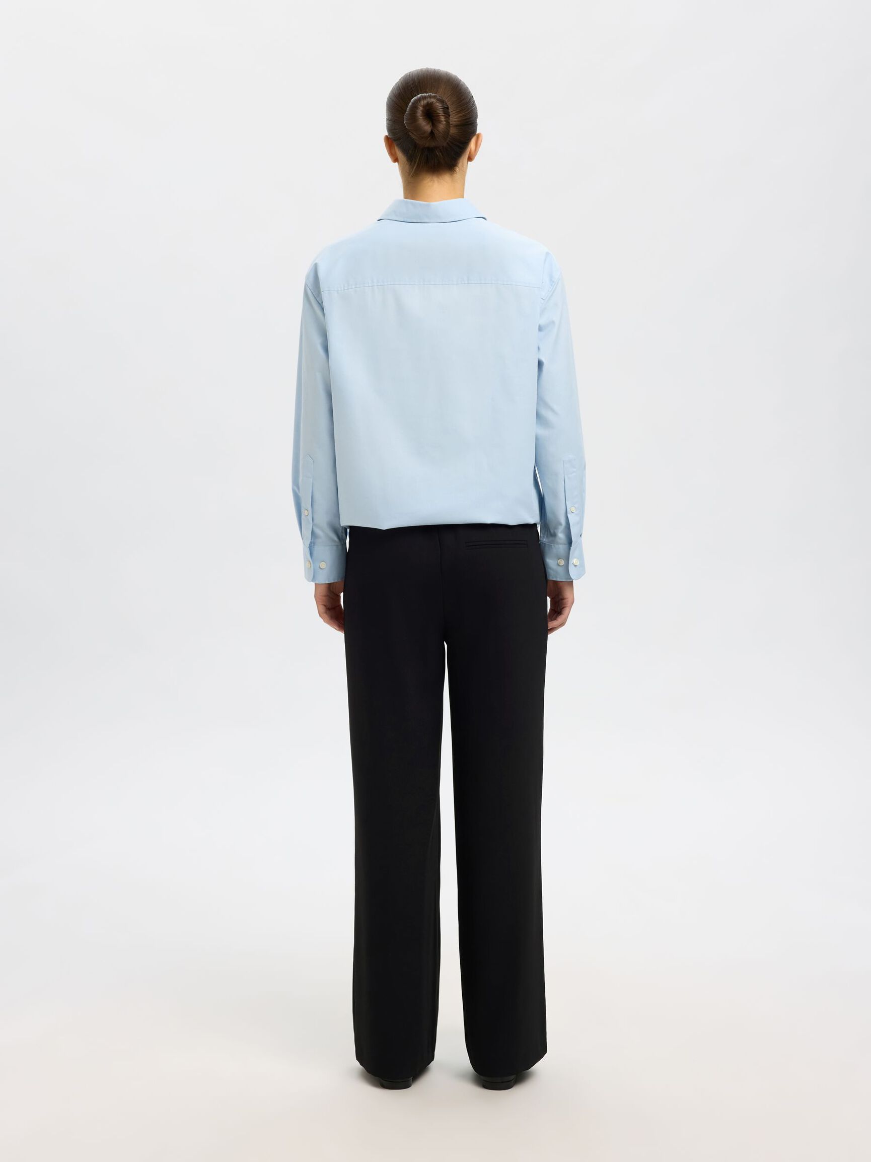 KLASSIEKE WIDE LEG BROEK, Black, highres