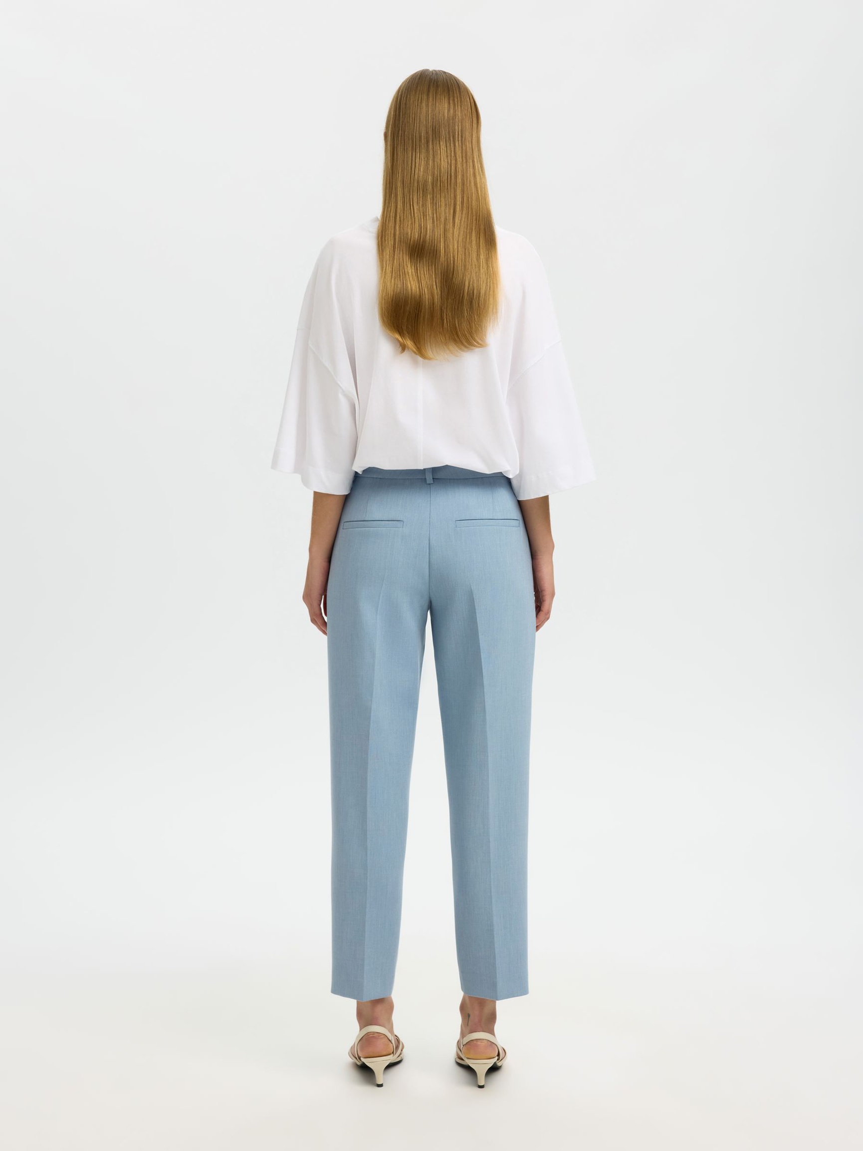 CROPPED TROUSERS, Dusty Blue, highres