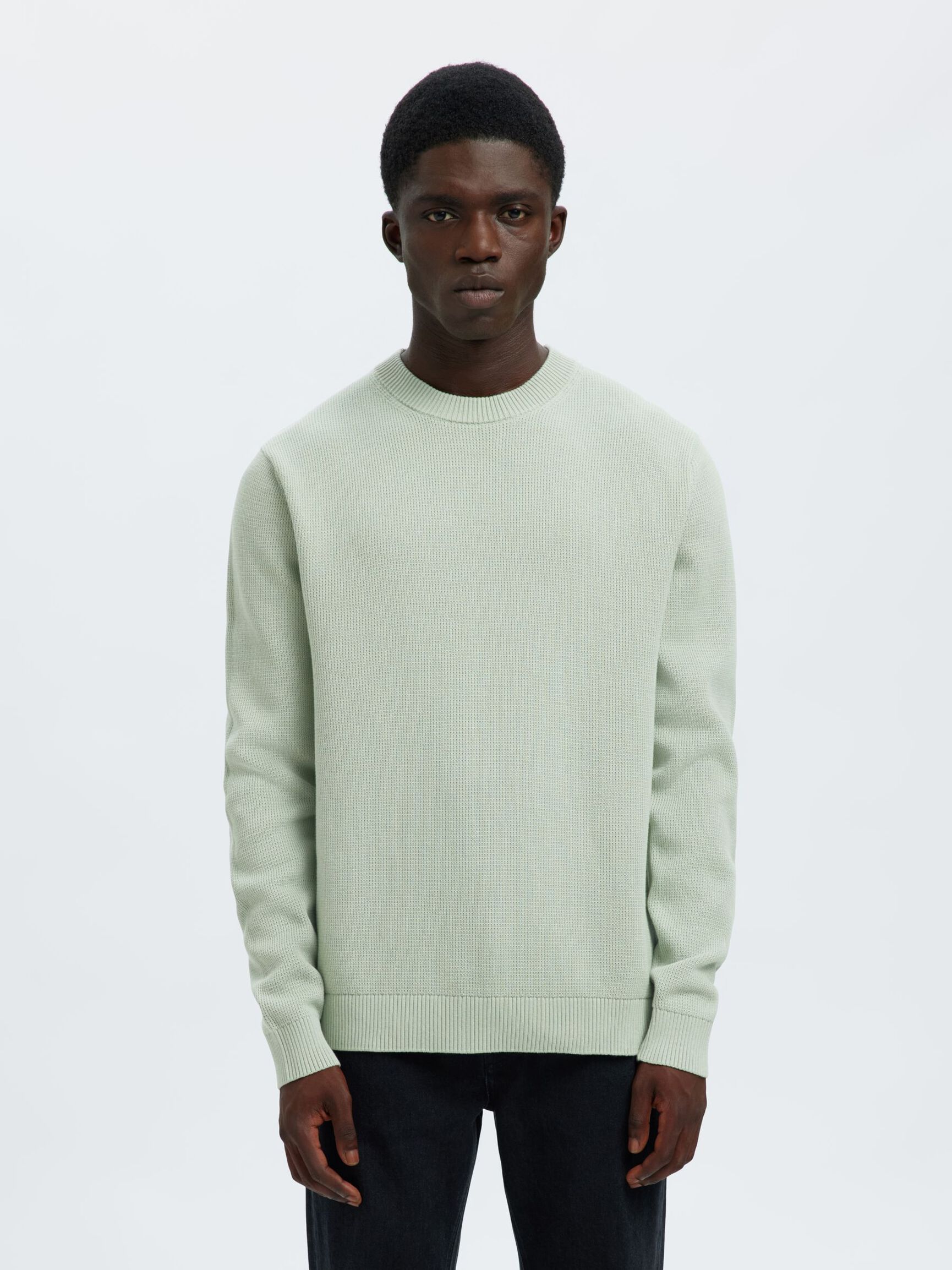CREWNECK JUMPER, Aqua Gray, highres