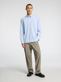 RELAXED FIT BUTTON-DOWN SHIRT, Cashmere Blue, highres