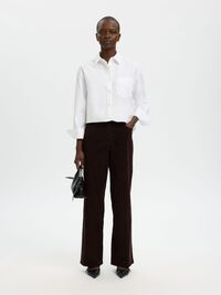 WIDE FIT FLØJLSBUKSER, Chocolate Torte, highres