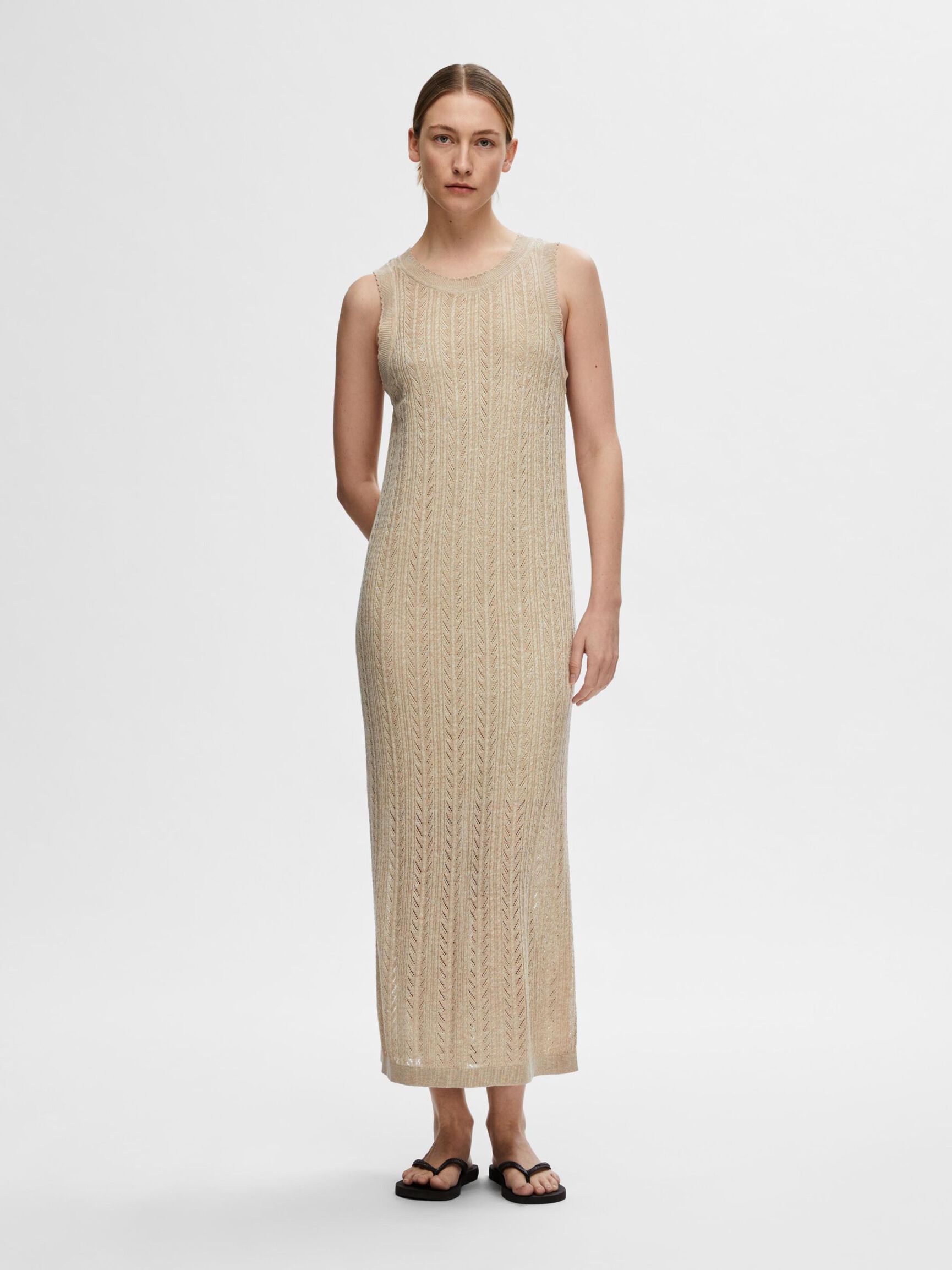 KNITTED MAXI DRESS, Humus, highres