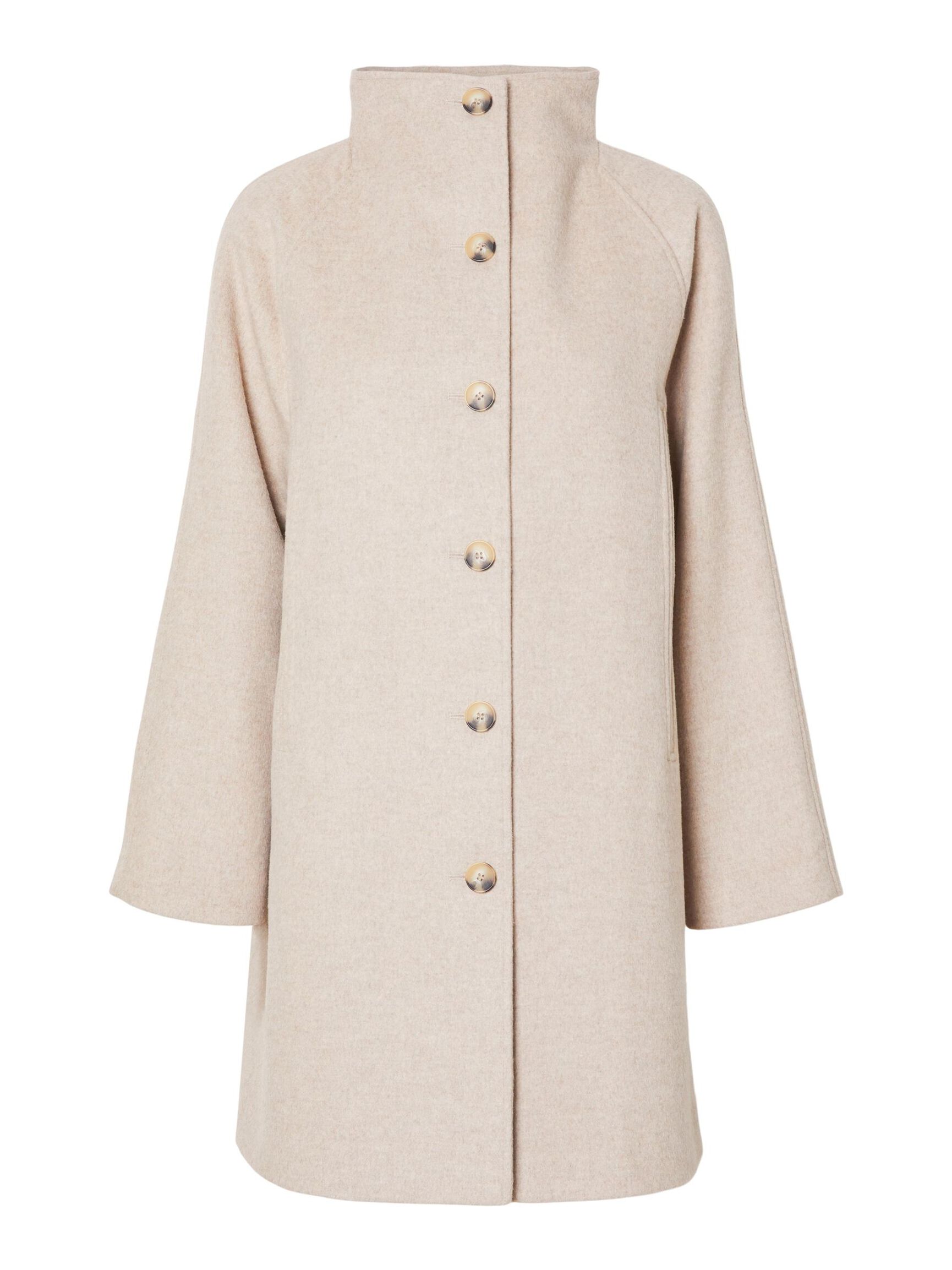 WOOL BLEND COAT, Sandshell, highres