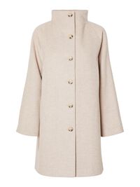 WOOL BLEND COAT, Sandshell, highres
