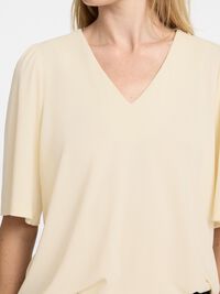 LOOSE FIT V-NECK TOP, Birch, highres