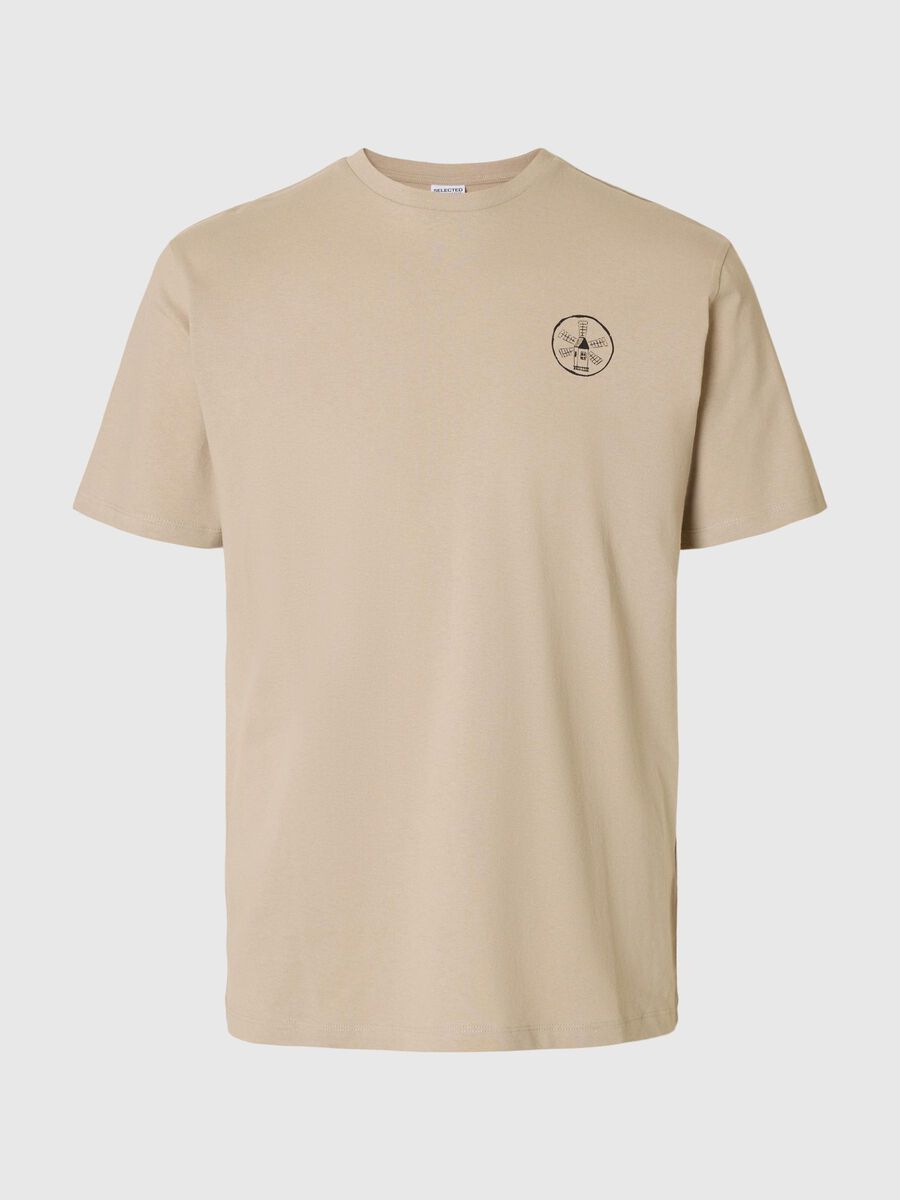 Selected REGULAR FIT PRINT T-SHIRT, Pure Cashmere, highres - 16099318_PureCashmere_1221893_001.jpg