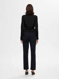 VISCOSE BLEND WRAP TOP, Black, highres