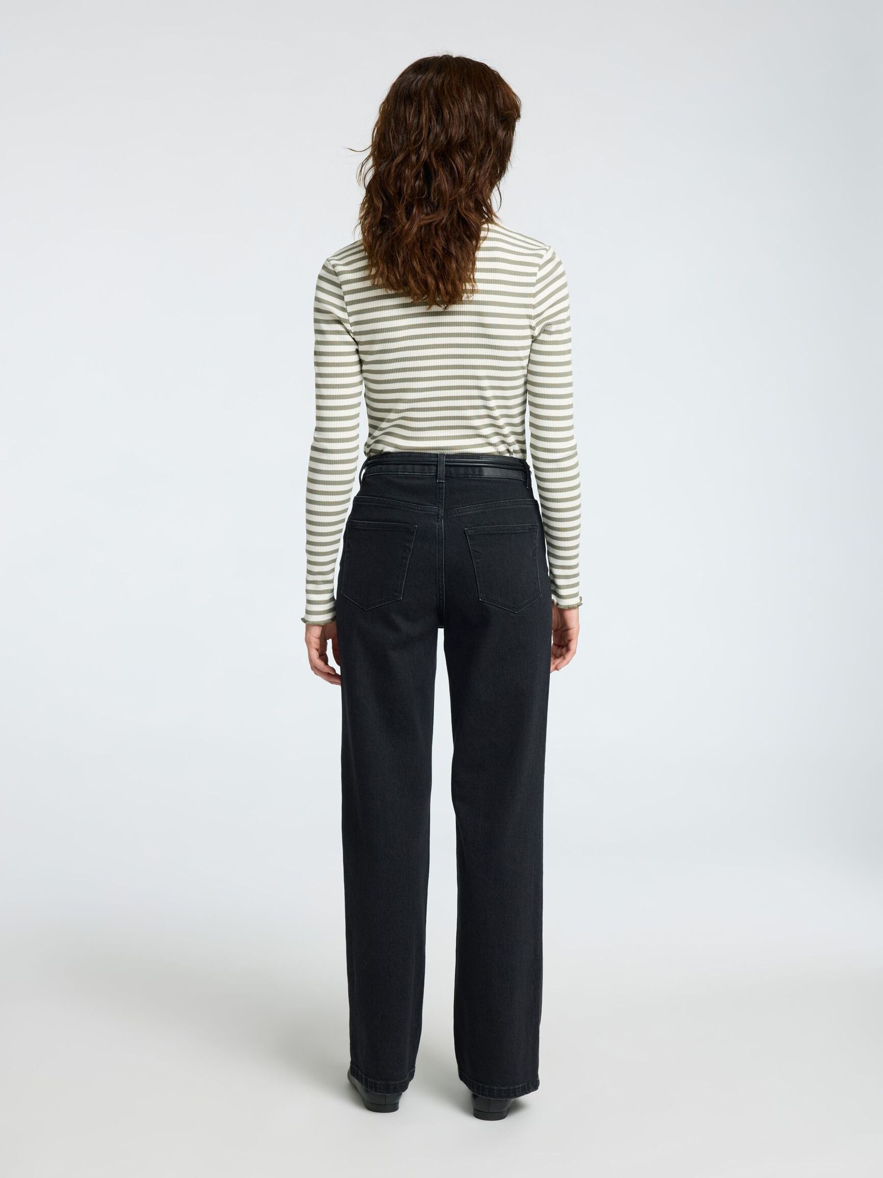 STRIPED LONG-SLEEVED T-SHIRT, Vetiver, highres