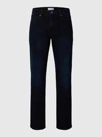 196 FLEX STRAIGHT FIT JEANS, Blue Black Denim, highres