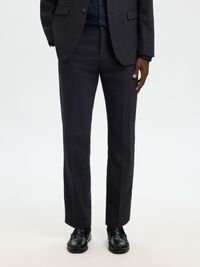 GEWEBTER WOLLGEMISCH HOSE, Black, highres