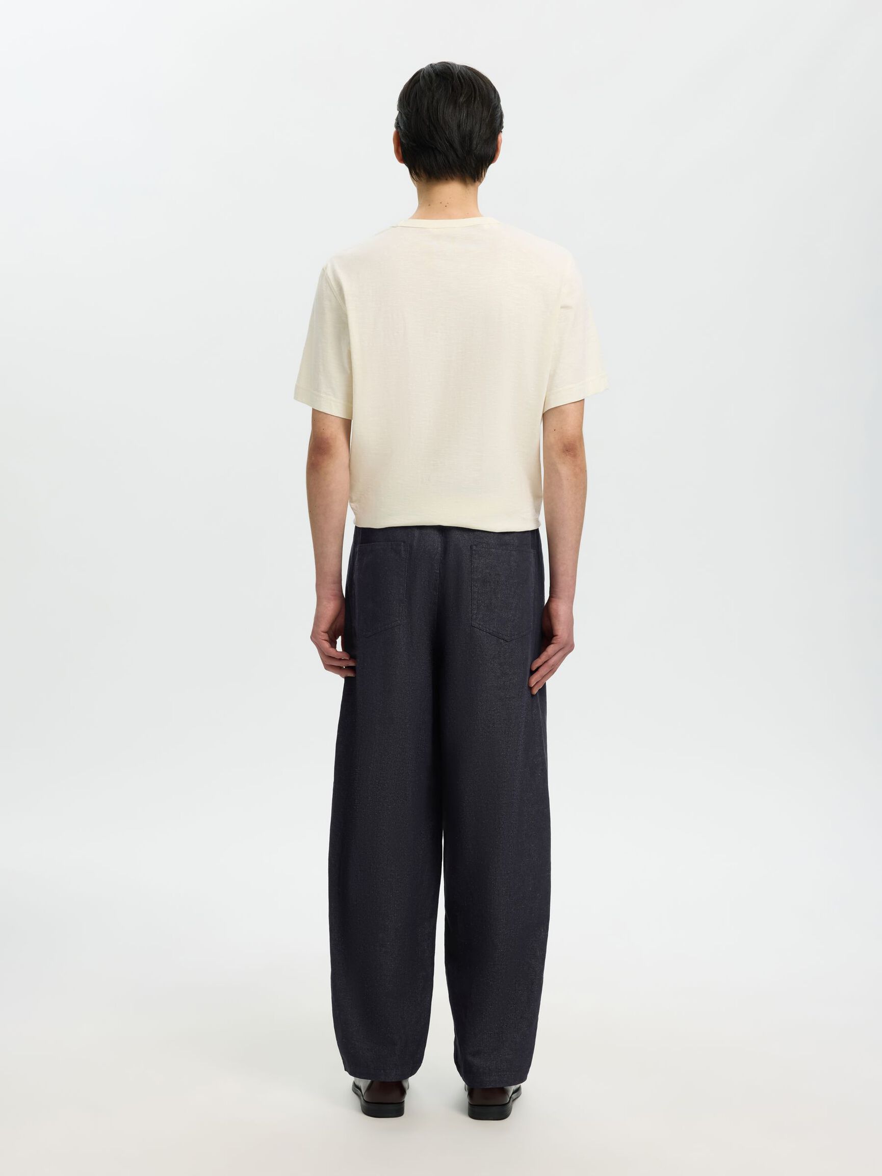BUKSER MED BARREL-FIT, Dark Navy, highres