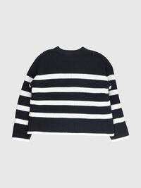 GESTREIFTER STRICKPULLOVER, Black, highres