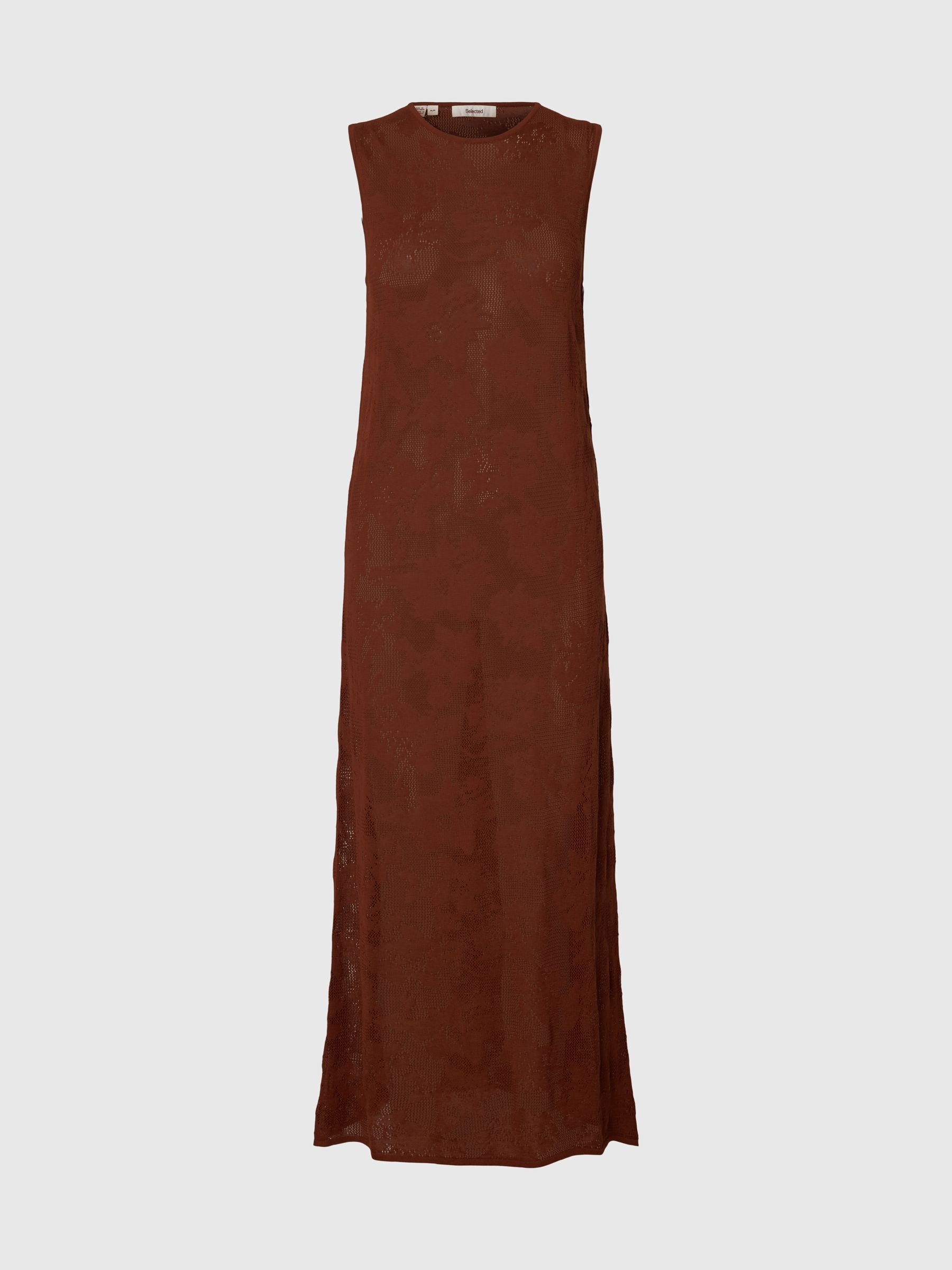 SLEEVELESS COTTON MAXI DRESS, Cherry Mahogany, highres