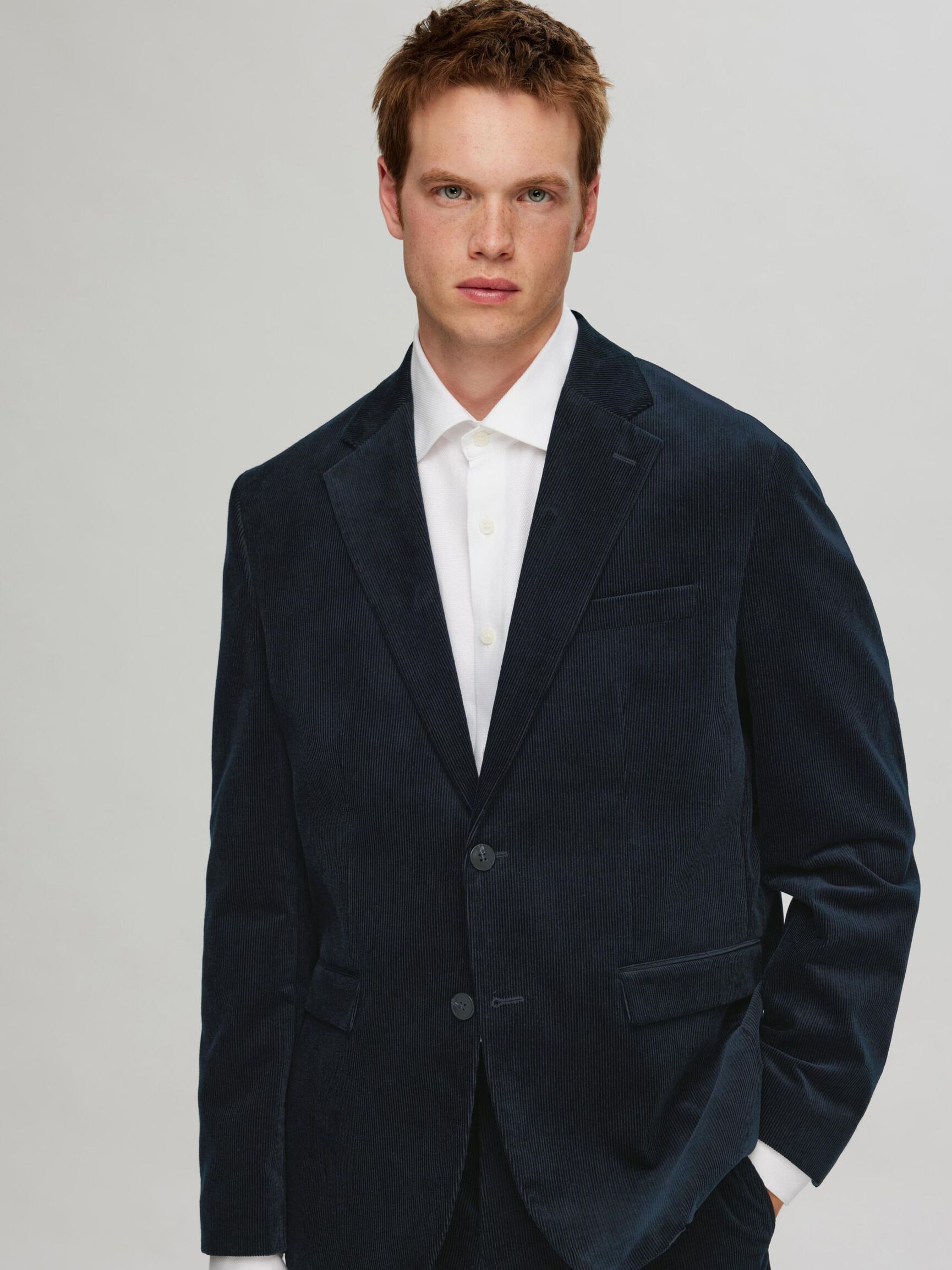 REGULAR FIT CORD BLAZER, Sky Captain, highres