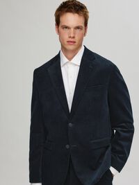 REGULAR FIT CORD BLAZER, Sky Captain, highres