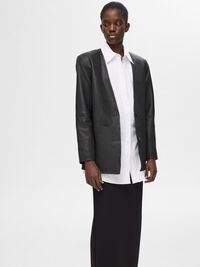100% LEDER BLAZER, Black, highres