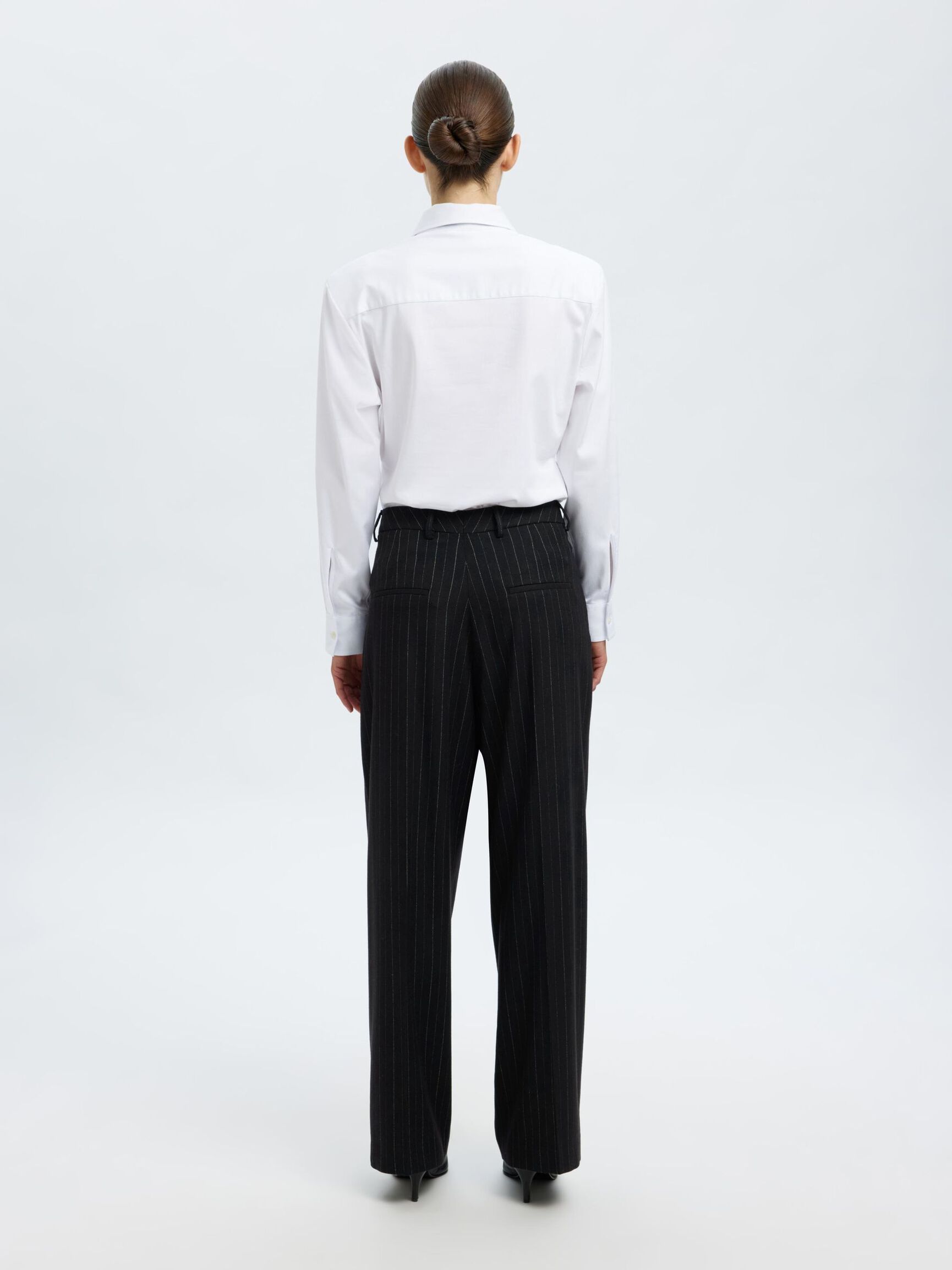 WOOL BLEND  SUIT TROUSERS, Black, highres