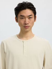 LANGE MOUWEN T-SHIRT, Silver Birch, highres