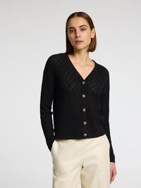 STRUCTURÉ CARDIGAN, Black, highres