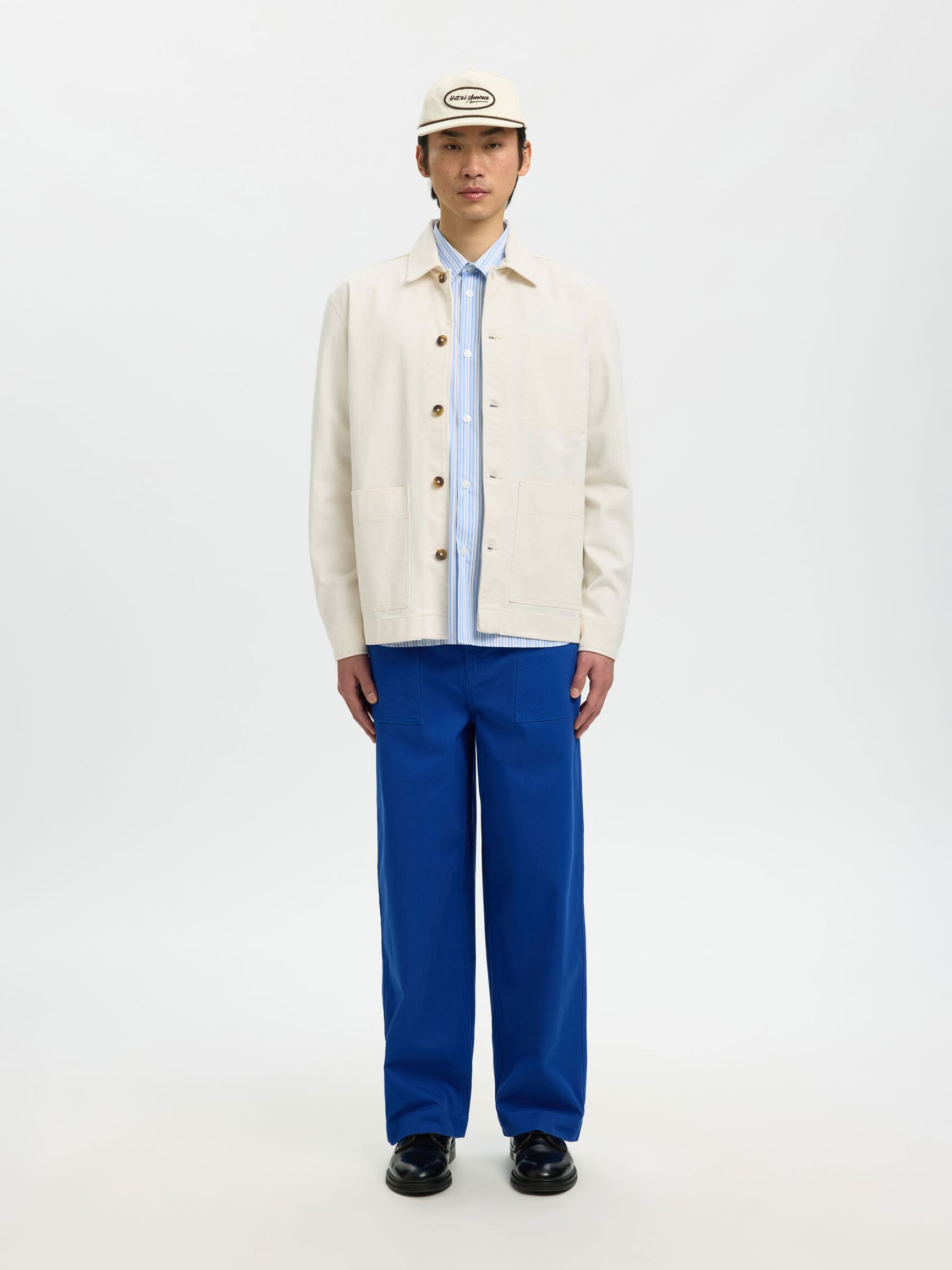 REGULAR FIT OVERSHIRT, Egret, highres