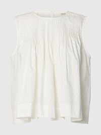 PLEATED SLEEVELESS TOP, Snow White, highres