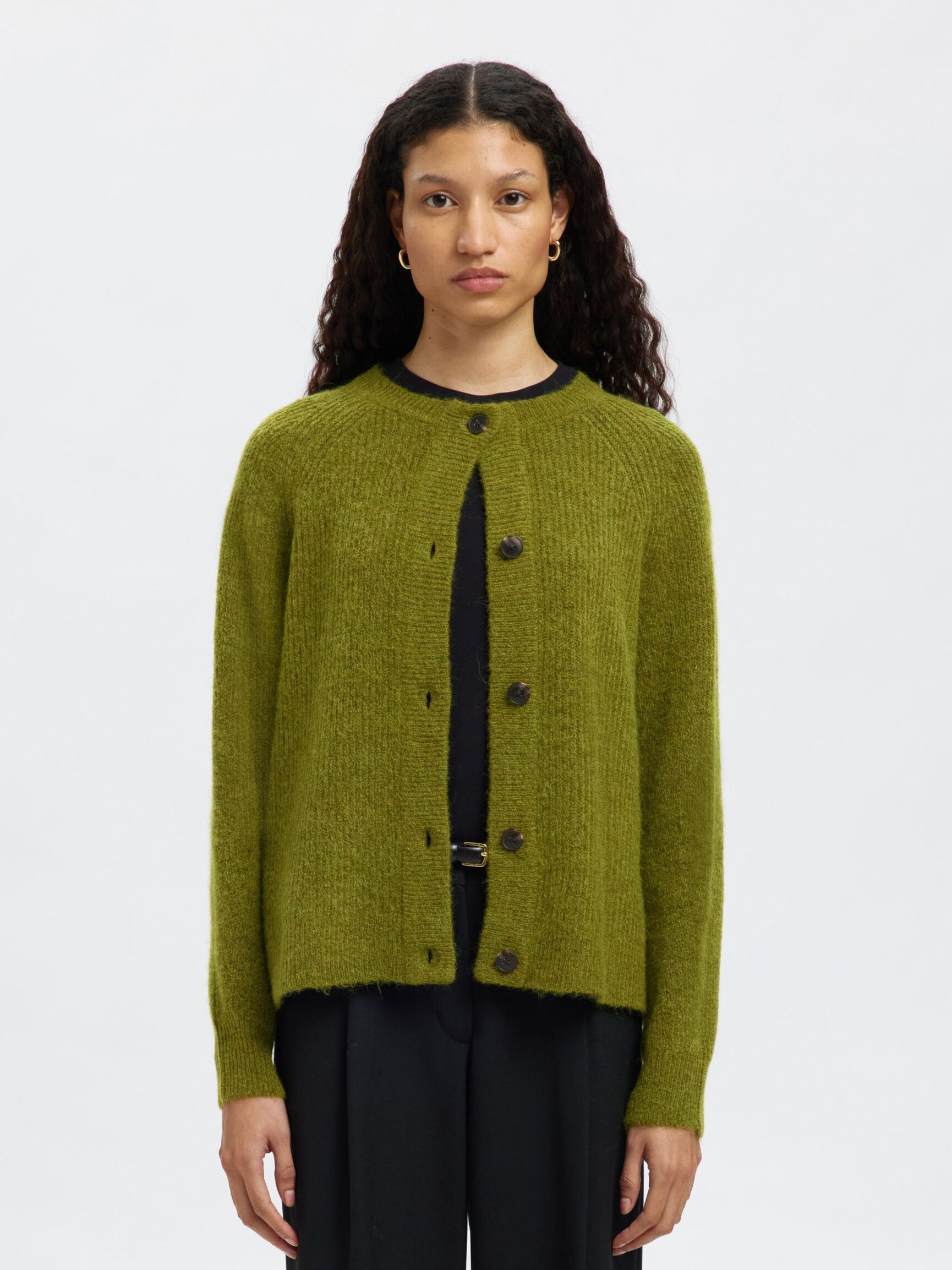 LONG-SLEEVED CARDIGAN, Cardamom Seed, highres