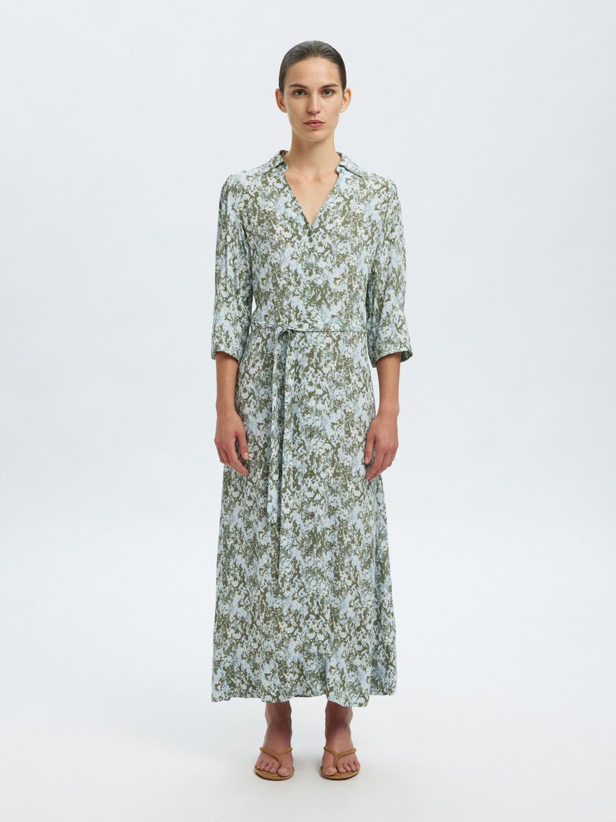Selected VISCOSE  MAXI DRESS, Deep Lichen Green, highres - 16100198_DeepLichenGreen_1239573_003.jpg